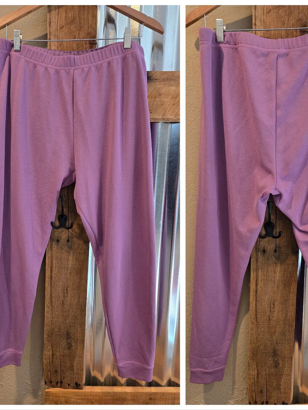 L L Bean Purple Leggings Joggers Knit Pants Sz XL